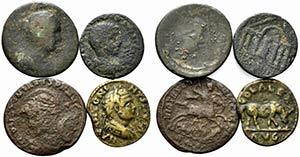 Lot of 4 Roman Provincial Æ coins, to be ... 