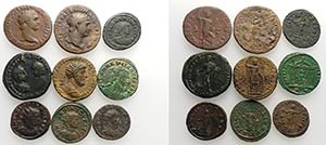 Lot of 9 Roman Imperial Æ coins, to be ... 
