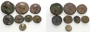 Lot of 8 Roman Imperial AR and Æ coins, to ... 