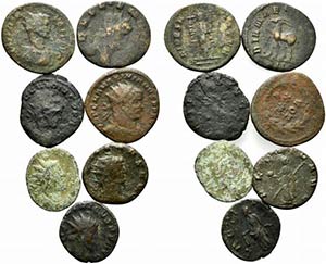 Lot of 7 Roman Imperial Æ coins, to be ... 
