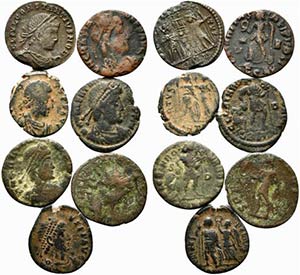 Lot of 7 Late Roman Imperial Æ coins, to be ... 