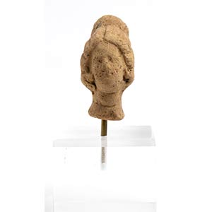 Greek terracotta head of a woman with the ... 