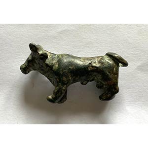 Roman bronze walking bull statuette; ca. 2nd ... 
