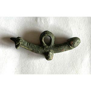 Roman bronze fist and phallus amulet with ... 