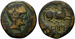 Spain, Sekaisa, c. 100-50 BC. Æ Unit (24mm, ... 