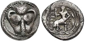 Bruttium, Rhegion, c. 450-445 BC. AR Drachm ... 
