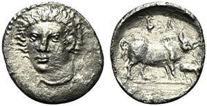 Sicily, Abakainon, c. 420-410 BC. AR Litra ... 