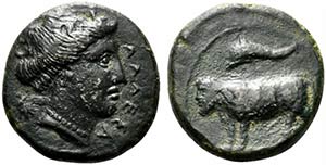 Sicily, Alaisa Katane, c. 402-400 BC. Æ ... 