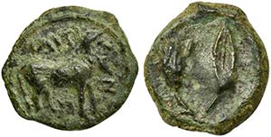 Sicily, Iaitos, c. 330-260 BC. Æ (12mm, ... 