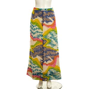 LANVINLONG SKIRT70sMulticolored wool and ... 