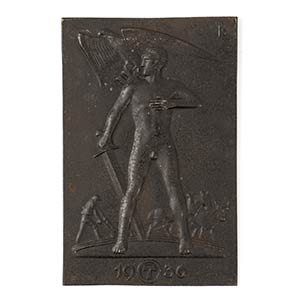Propaganda plaque
in metal about 9 x 14.5 ... 