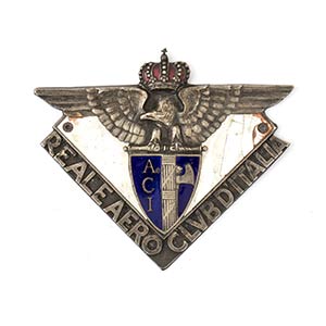 Badge of the royal aeroclub of ItalyStamped ... 