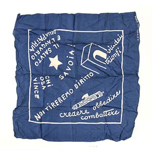 Propaganda handkerchiefItaly, 1930sblue silk ... 