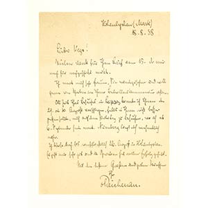 Handwritten letter signed RichenauGermany ... 