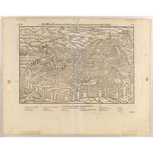 Sebastian Münster (1488-1552)Mappa di Roma ... 