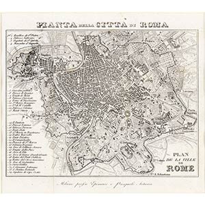 Plan of the city of Rome, 1834Etching and ... 