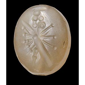 A late Babylonian chalcedony stamp seal. ... 