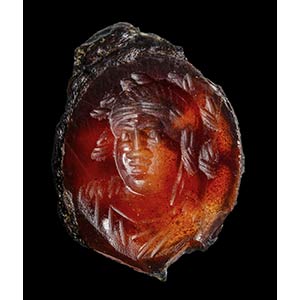 A late hellenistic agate intaglio. Bust of a ... 