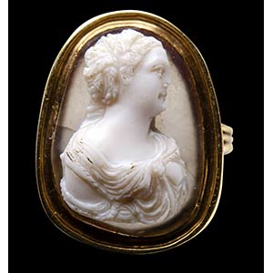 A renaissance two-layered agate cameo set in ... 