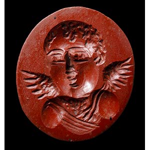 A late roman red jasper intaglio. Eros. 2nd ... 