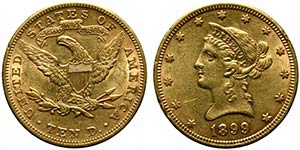 STATI UNITI. 10 Dollars 1899 Au (16,72 g). ... 