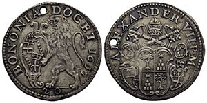 BOLOGNA. Alessandro VII (1655-1667) . Lira. ... 