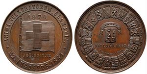 SVIZZERA. Medaglia Ginevra 1870 AE (39,5 g - ... 