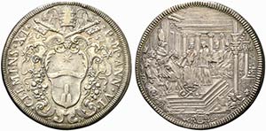 ROMA. Clemente XI (1700-1721). Piastra Ag ... 