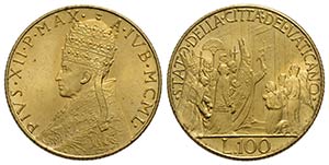 ROMA. Pio XII (1939-1958). 100 Lire. 1950 . ... 