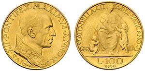 ROMA. Pio XII (1939-1958). 100 lire 1948. Au ... 