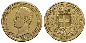 Carlo Alberto (1831-1849) . 10 Lire. 1844 G ... 