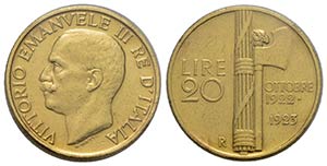 Vittorio Emanuele III (1900-1943) . 20 Lire. ... 