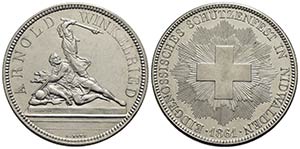 SVIZZERA . Tiri Federali . 5 Franchi. 1861 - ... 