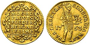 OLANDA. Trade Coinage. Ducato 1753 Au (3.46 ... 
