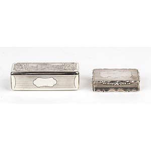 Two silver snuff boxes - Rome 19th Century ... 