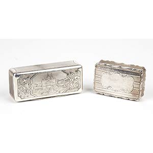 Two silver snuff boxes - Rome 19th ... 