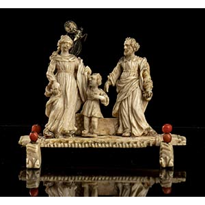Ivory Holy Family - probably Trapani, ... 