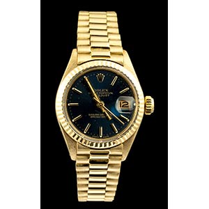 ROLEX DATEJUST gold wristwatch, 1974black ... 