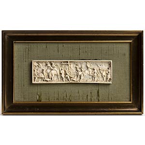 German ivory plaque - 19th Century elephant ... 