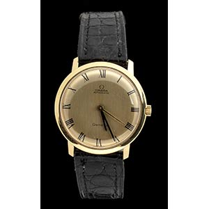 OMEGA gold wristwatch, 1960s 18k gold case, ... 