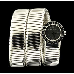 BULGARI wristwatch black dial with applied ... 