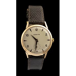 ZENITH gold wristwatch, 1950sivory dial with ... 
