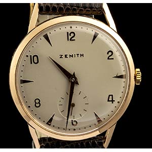 ZENITH gold wristwatch, 1950sivory ... 