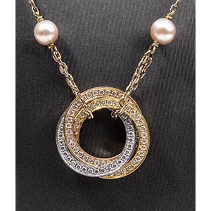 Gold and diamonds necklace, mark ... 