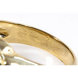 Gold emerald onyx ring, mark of ... 