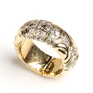 Gold and diamond vintage ring, mark of ... 