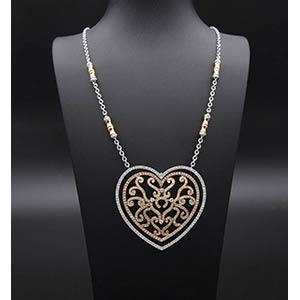 Necklace and heart shape diamond pendant, ... 