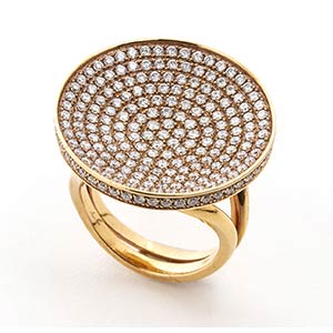 Gold and diamonds ring - mark of GIANNI ... 