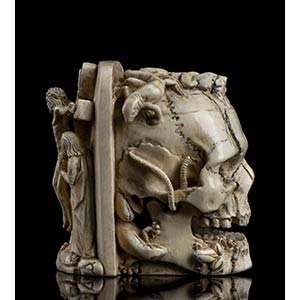German ivory Vanitas with skull ... 