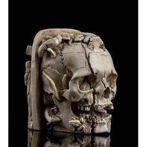 German ivory Vanitas with skull ... 